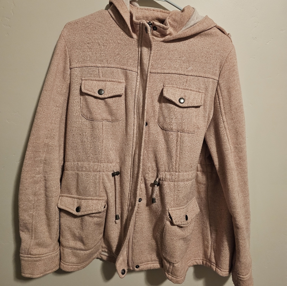 Light pink jacket.